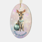 Grandson First Christmas Kitten Keramik Ornament (Links)