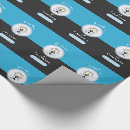 Grandson First Communation, Blue Cup Geschenkpapier (Ecke)