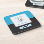 Grandson First Communation, Blue Cup Getränkeuntersetzer (Linke Seite)