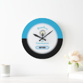 Grandson First Communation, Blue Cup Große Wanduhr (Zuhause)