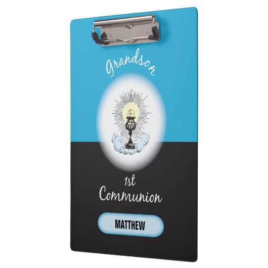 Grandson First Communation, Blue Cup Klemmbrett (Links)