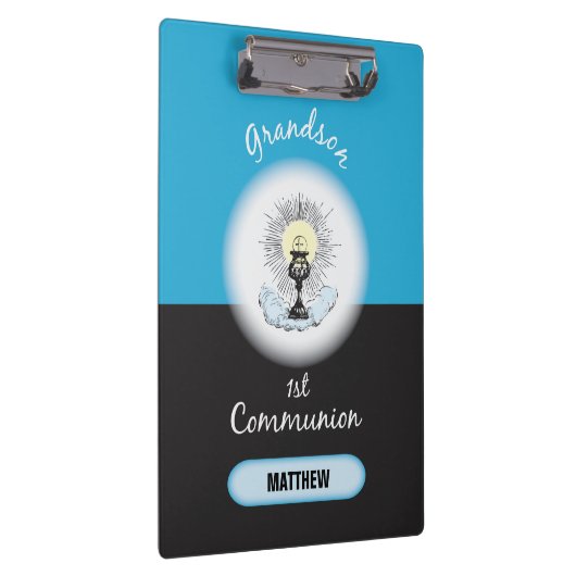 Grandson First Communation, Blue Cup Klemmbrett (Rechts)
