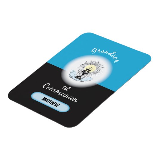 Grandson First Communation, Blue Cup Magnet (Linke Seite)
