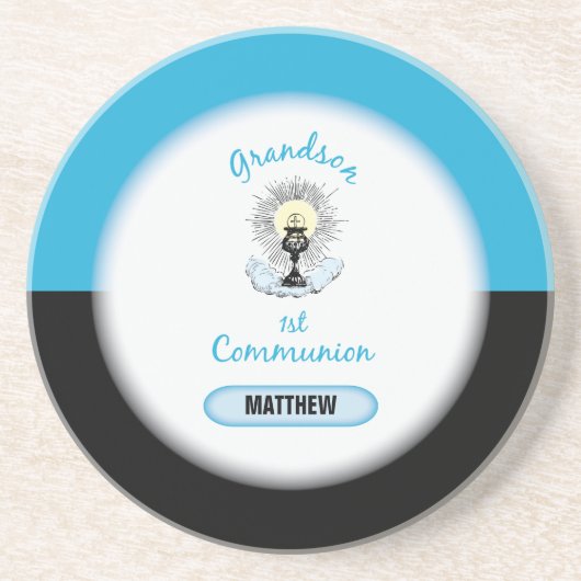 Grandson First Communation, Blue Cup Untersetzer (Vorne)
