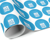 Grandson First Communion Blue, Weizen, Trauben Geschenkpapier (Rolleneckpunkt)