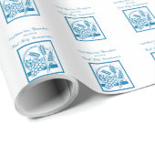 Grandson First Communion Blue, Weizen, Trauben Geschenkpapier (Rolleneckpunkt)
