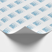 Grandson First Communion Blue, Weizen, Trauben Geschenkpapier (Ecke)