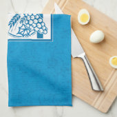 Grandson First Communion Blue, Weizen, Trauben Küchentuch (Viertel Falte)