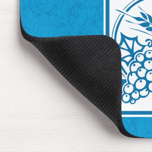 Grandson First Communion Blue, Weizen, Trauben Mousepad (Ecke)