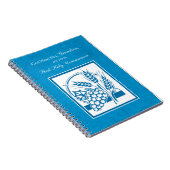 Grandson First Communion Blue, Weizen, Trauben Notizblock (Rechte Seite)