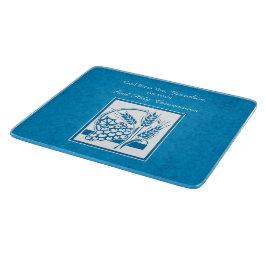 Grandson First Communion Blue, Weizen, Trauben Schneidebrett