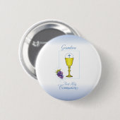 Grandson First Communion, Chalice mit Gastgeber Button (Vorne & Hinten)