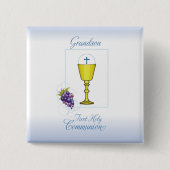 Grandson First Communion, Chalice mit Gastgeber Button (Vorderseite)