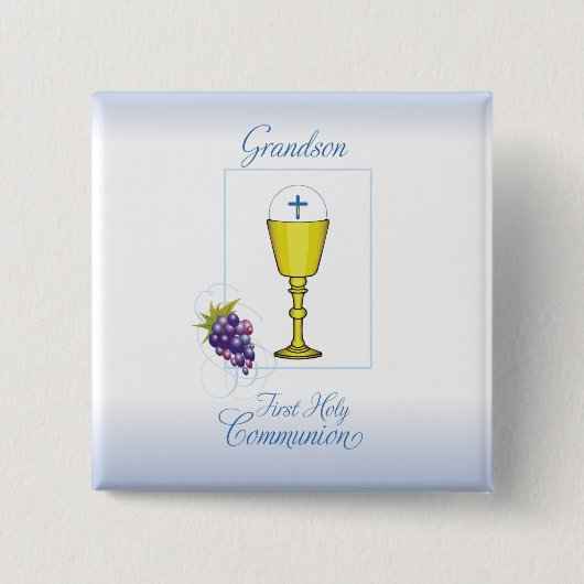 Grandson First Communion, Chalice mit Gastgeber Button (Vorderseite)