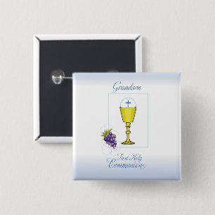 Grandson First Communion, Chalice mit Gastgeber Button