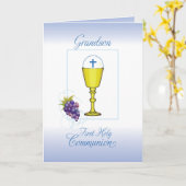 Grandson First Communion, Chalice mit Gastgeber Karte (Gelbe Blume)