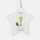 Grandson First Communion, Chalice mit Gastgeber Keramik Ornament (Rechts)