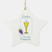 Grandson First Communion, Chalice mit Gastgeber Keramik Ornament (Vorne)