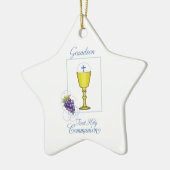 Grandson First Communion, Chalice mit Gastgeber Keramik Ornament (Links)