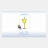 Grandson First Communion, Chalice mit Gastgeber Rechteckiger Aufkleber (Vorderseite)