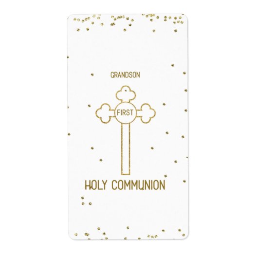 Grandson First Holy Communion Gold Look Cross (Vorne)