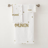 Grandson First Holy Communion Gold Look Cross Badhandtuch Set (Insitu)