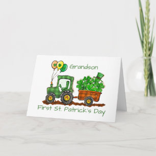 Grandson First St Patricks Day Tractor Loads Karte