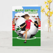 Grandson Fußball Geburtstagskarte Karte (Gelbe Blume)