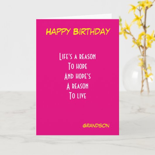 Grandson-Geburtstag Karte (Gelbe Blume)