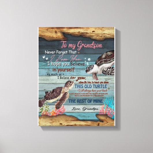 Grandson Gift | Brief an meinen Großvater Leinwanddruck (Vorderseite)