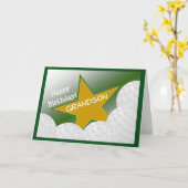 Grandson - Glücklich Geburtstag Golf Loving Grands Karte (Gelbe Blume)