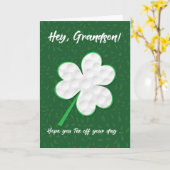 Grandson Golf Sports St. Patrick's Day Kleeblatt Karte (Gelbe Blume)