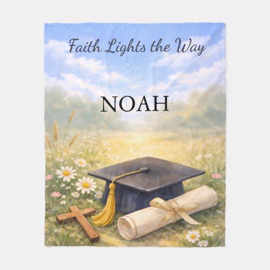 Grandson Graduation Personalized Christian Gift Fleecedecke (Vorderseite)