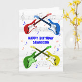 Grandson Guitars Birthday Card Karte (Gelbe Blume)