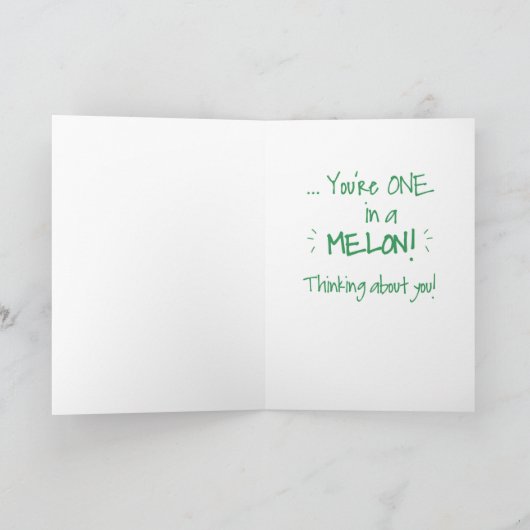 Grandson Hallo denken Sie an eins in einem Melon Karte (Innenseite)