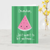 Grandson Hallo denken Sie an eins in einem Melon Karte (Gelbe Blume)