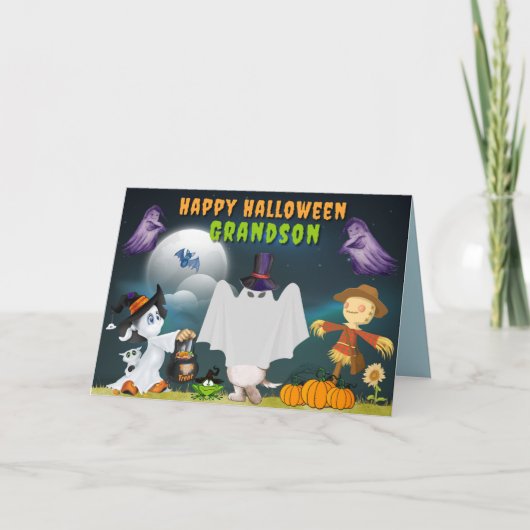 Grandson Halloween Niedliche Karte (Vorderseite)