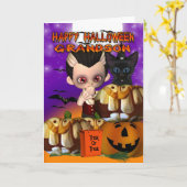 Grandson Halloween Vampire Kürbiskürbis Jack o lan Karte (Gelbe Blume)