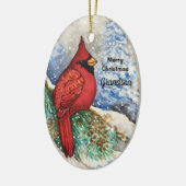 Grandson Handsome Red Kardinal Christmas Bird Keramik Ornament (Links)