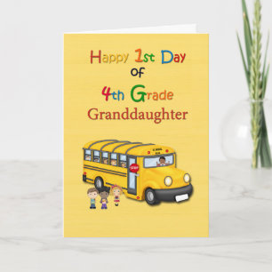 Grandson Happy 1. Tag der 4. Klasse Buskarte Karte