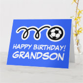 Grandson Happy Birthday Fußball-Grußkarte Karte (Gelbe Blume)