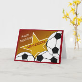 Grandson - Happy Birthday Soccer Loving Grandson Karte (Gelbe Blume)