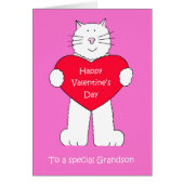 Grandson Happy Valentines Day Cartoon Cat (Vorne)