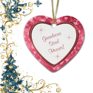 Grandson Heart Keepake Keramik Ornament