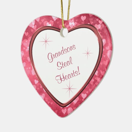 Grandson Heart Keepake Keramik Ornament (Links)