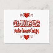 Grandson Hearts Postkarte (Vorderseite)
