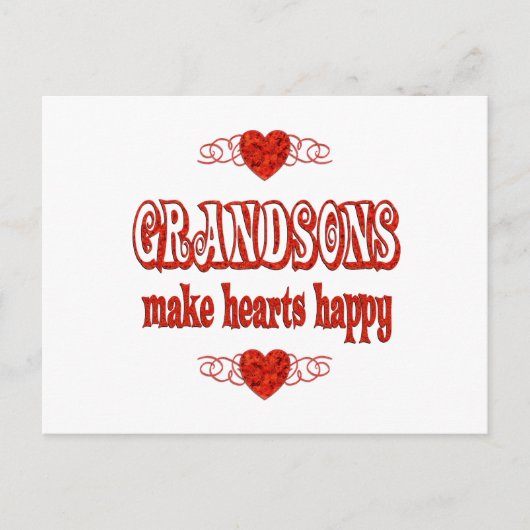 Grandson Hearts Postkarte (Vorderseite)