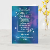 Grandson High School Graduation Custom Name Year Karte (Gelbe Blume)