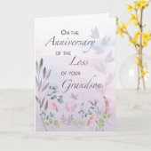 Grandson Jubiläum des Loss Watercolor Florals Karte (Gelbe Blume)