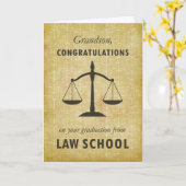 Grandson, Law School School Graduation Gratulation Karte (Gelbe Blume)